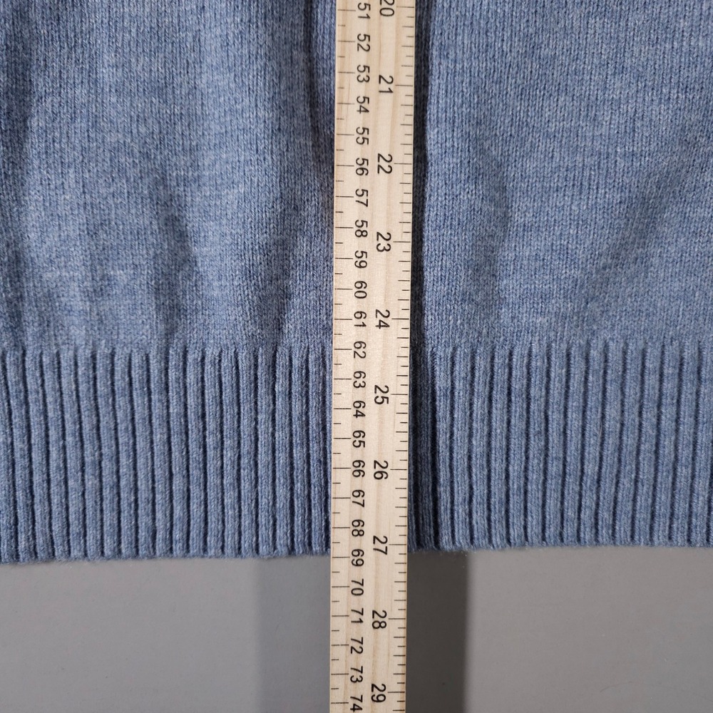 J.Crew Sweater Mens XL Blue Lambswool Blend Raglan Crewneck AA027 NEW - Picture 6 of 7